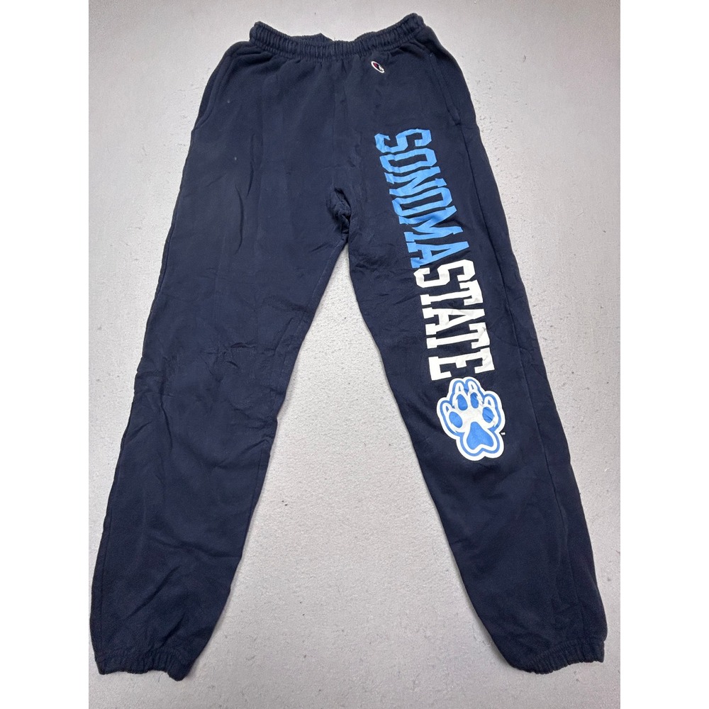 Champion Sweatpants Eco Fleece Navy Blue Sonoma State Small Unisex